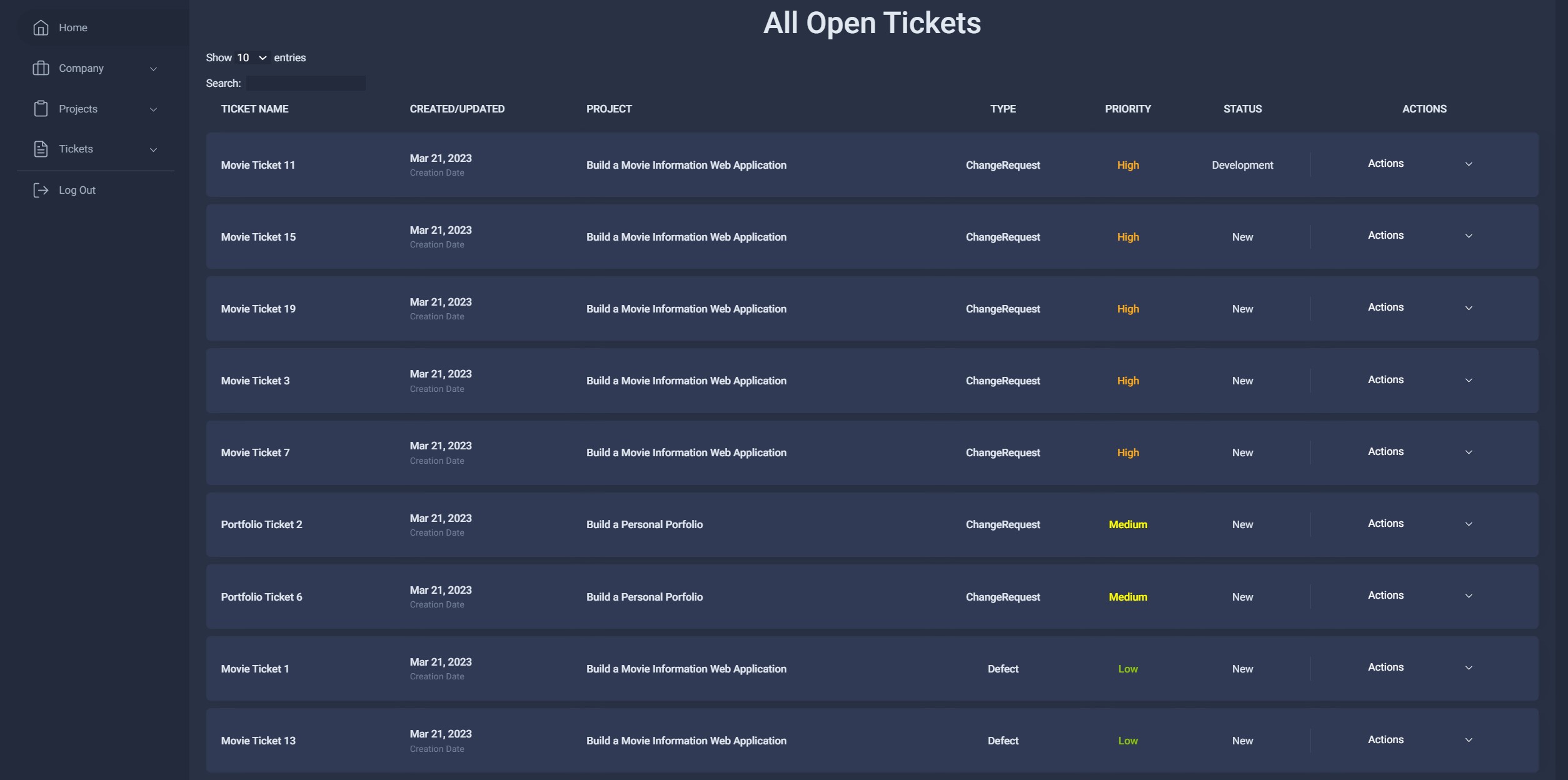 Bug tracker screenshot 2