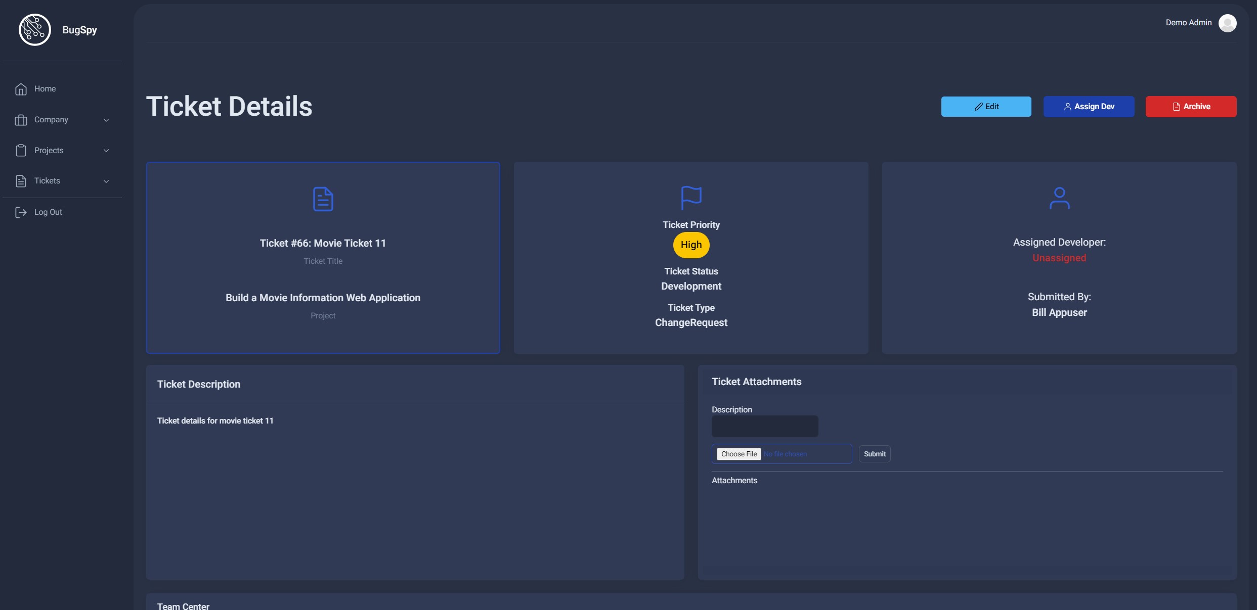Bug tracker screenshot 2